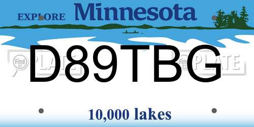D89TBG Minnesota License Plate
