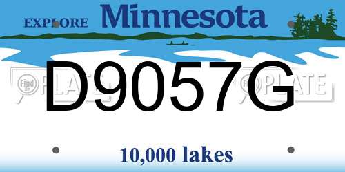 D9057G Minnesota License Plate