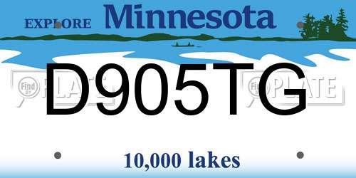 D905TG Minnesota License Plate