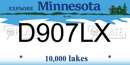 D907LX Minnesota License Plate