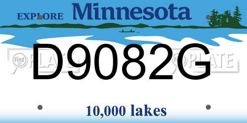 D9082G Minnesota License Plate