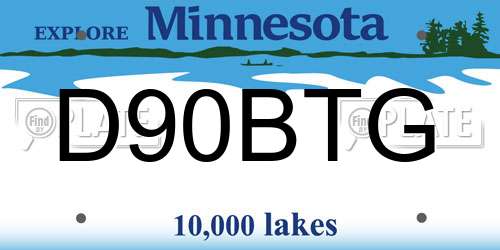 D90BTG Minnesota License Plate
