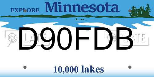 D90FDB Minnesota License Plate