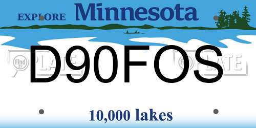 D90FOS Minnesota License Plate