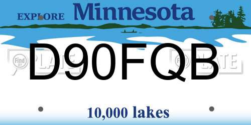 D90FQB Minnesota License Plate
