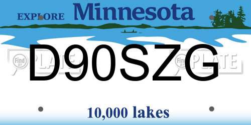 D90SZG Minnesota License Plate
