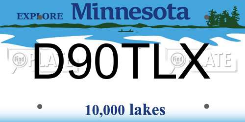D90TLX Minnesota License Plate