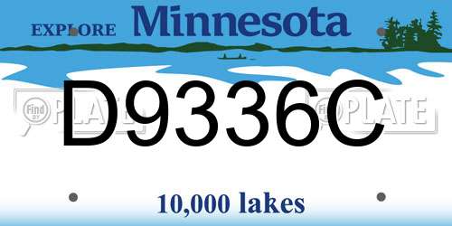 D9336C Minnesota License Plate