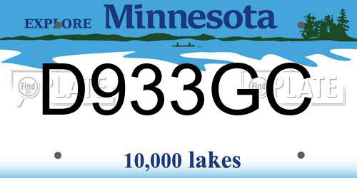 D933GC Minnesota License Plate