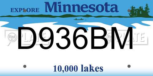 D936BM Minnesota License Plate
