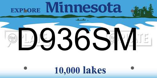 D936SM Minnesota License Plate