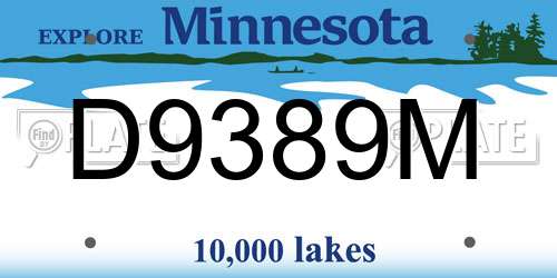 D9389M Minnesota License Plate