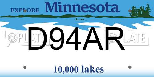 D94AR Minnesota License Plate