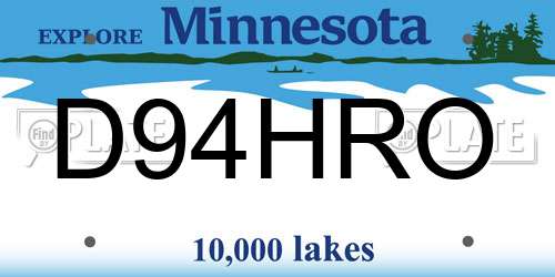 D94HRO Minnesota License Plate