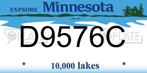 D9576C Minnesota License Plate