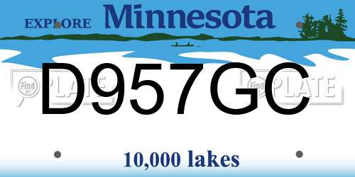 D957GC Minnesota License Plate