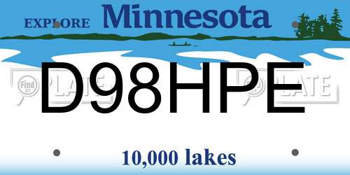 D98HPE Minnesota License Plate