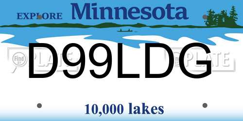D99LDG Minnesota License Plate