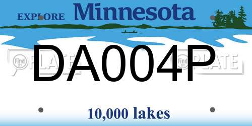 DA004P Minnesota License Plate