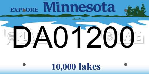 DA01200 Minnesota License Plate