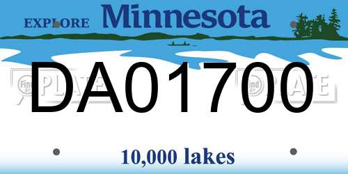 DA01700 Minnesota License Plate