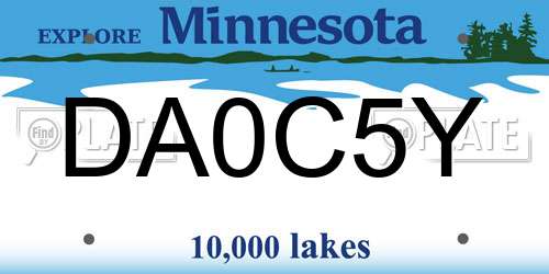 DA0C5Y Minnesota License Plate