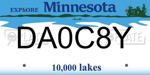 DA0C8Y Minnesota License Plate