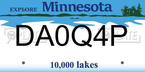 DA0Q4P Minnesota License Plate