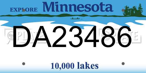 DA23486 Minnesota License Plate