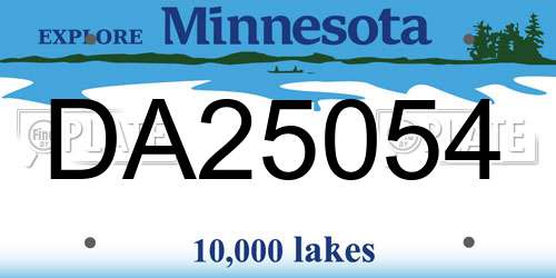DA25054 Minnesota License Plate