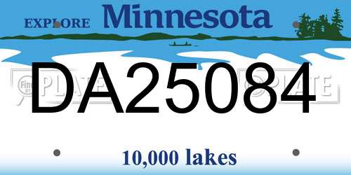 DA25084 Minnesota License Plate