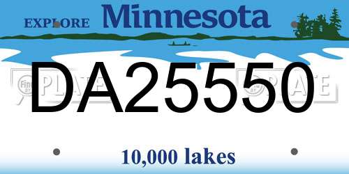 DA25550 Minnesota License Plate