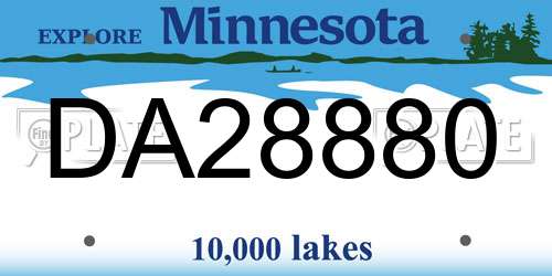 DA28880 Minnesota License Plate