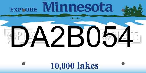 DA2B054 Minnesota License Plate