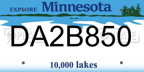 DA2B850 Minnesota License Plate
