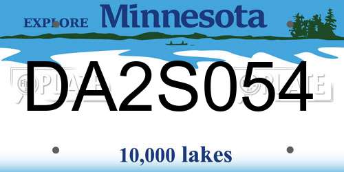 DA2S054 Minnesota License Plate