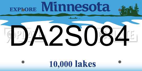 DA2S084 Minnesota License Plate