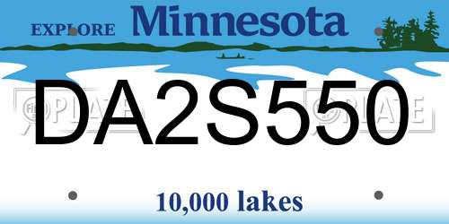 DA2S550 Minnesota License Plate