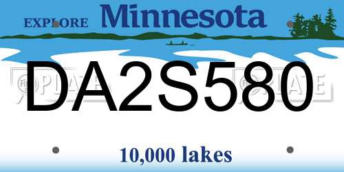 DA2S580 Minnesota License Plate