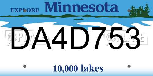 DA4D753 Minnesota License Plate