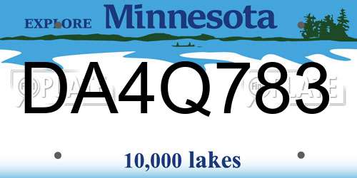 DA4Q783 Minnesota License Plate