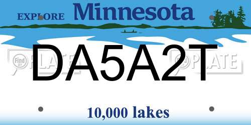 DA5A2T Minnesota License Plate