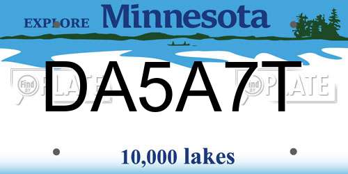 DA5A7T Minnesota License Plate