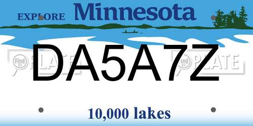DA5A7Z Minnesota License Plate