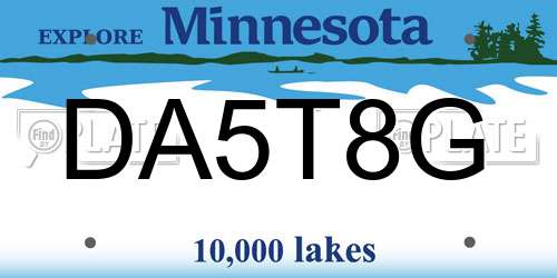 DA5T8G Minnesota License Plate