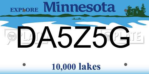 DA5Z5G Minnesota License Plate