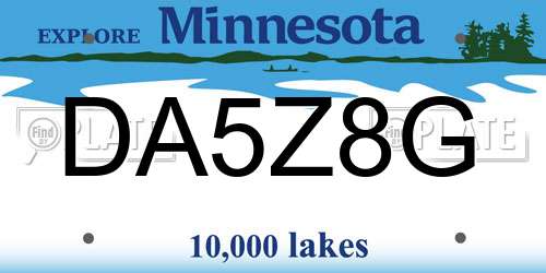 DA5Z8G Minnesota License Plate