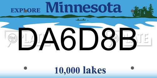 DA6D8B Minnesota License Plate