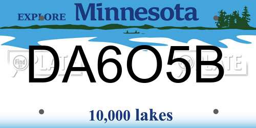 DA6O5B Minnesota License Plate