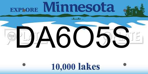 DA6O5S Minnesota License Plate